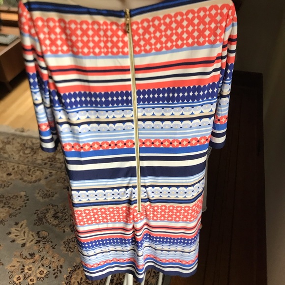 Eliza J geometric dress with zipper back - Picture 3 of 6